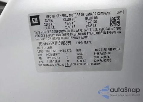 2017 Chevrolet Equinox Lt from USA, damaged, VIN 2GNFLFEK7H6103859